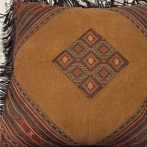 Croscill Brown and Rust Southwestern Suede Accent Pillow